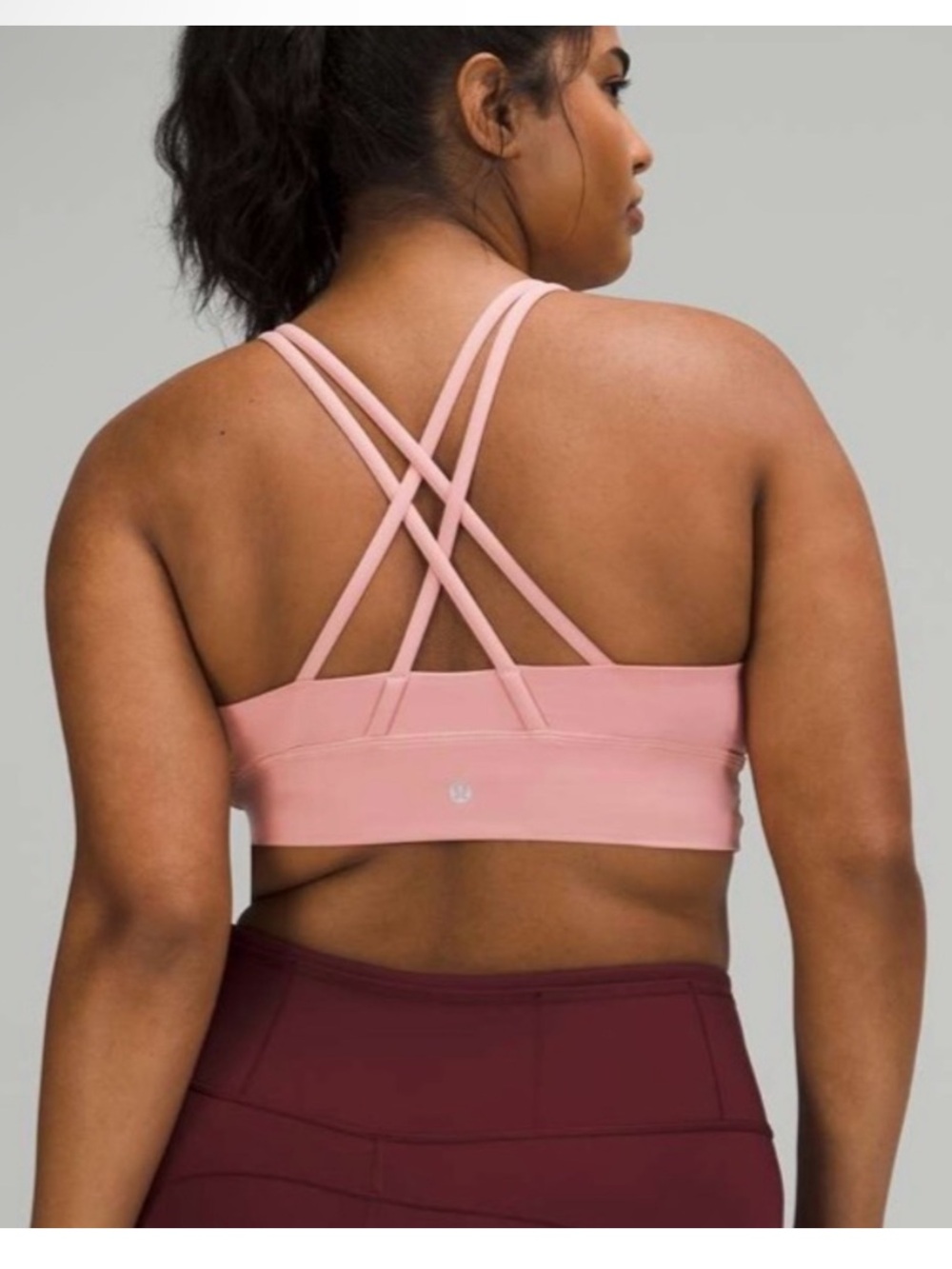 Lululemon Energy Longline Pink Bra Size 12 Activewear Yoga Gym